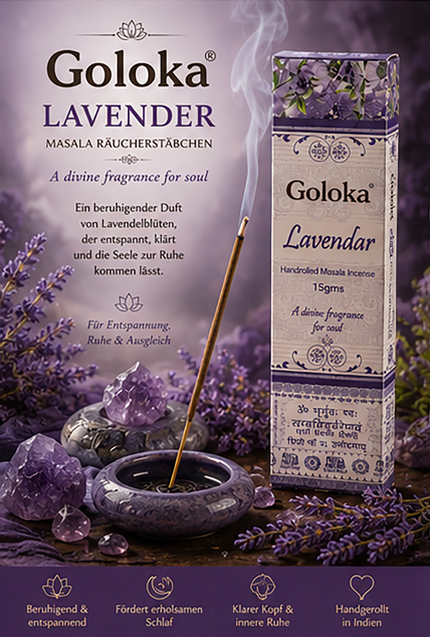Räucherstäbchen Goloka Lavendar