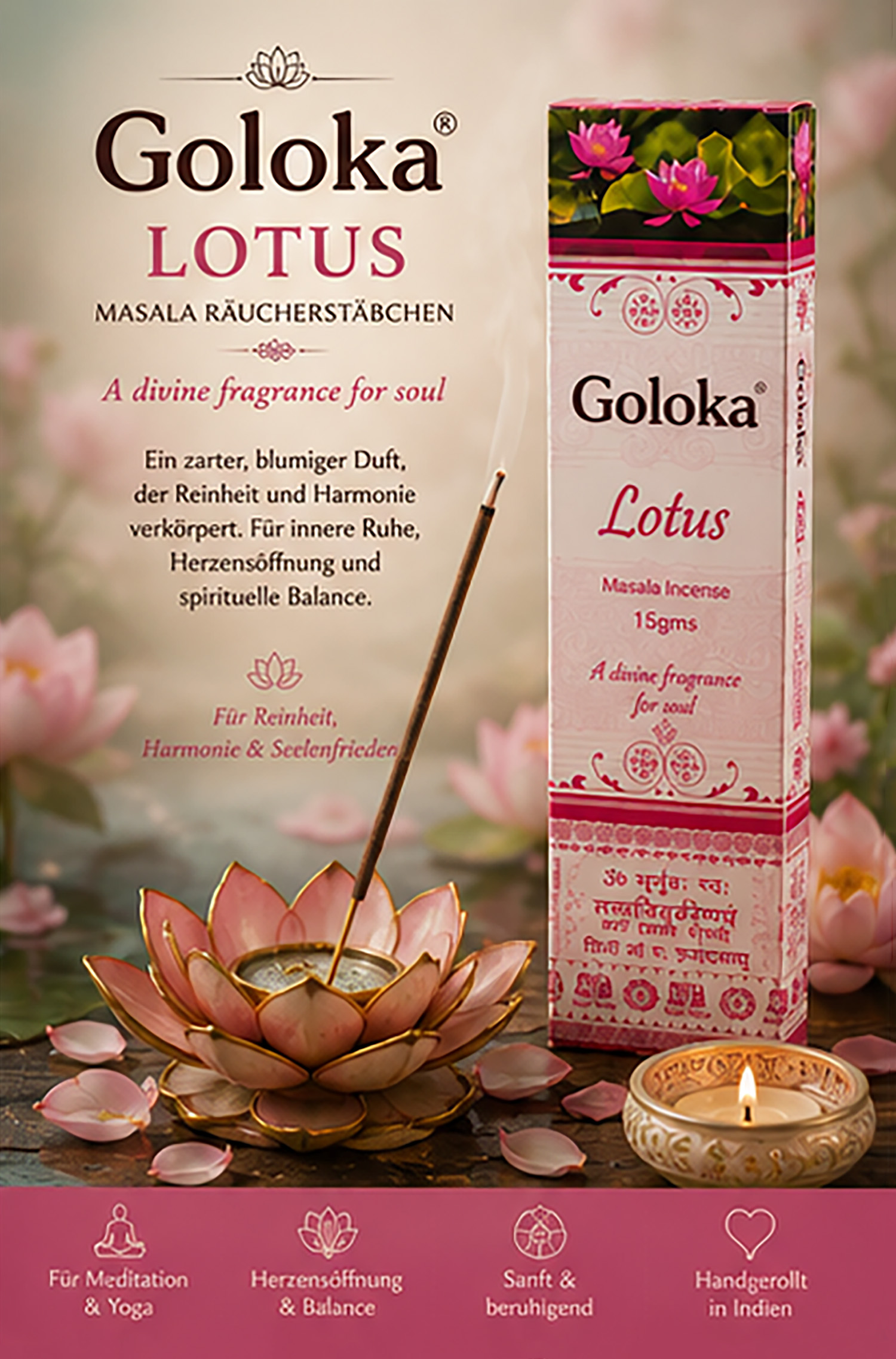 Räucherstäbchen Goloka Lotus