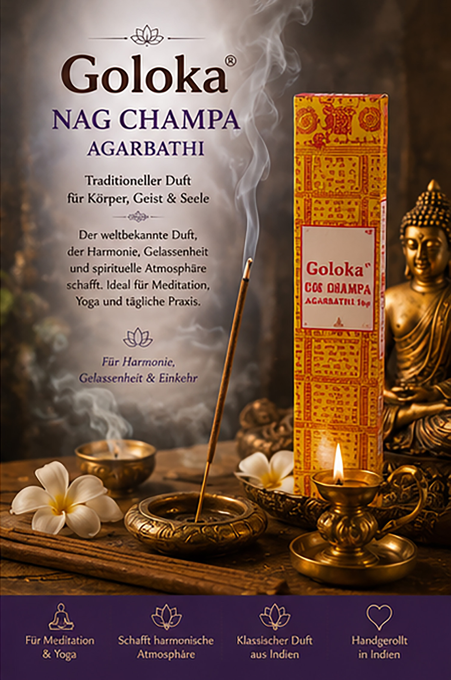 Räucherstäbchen Goloka Nag Champa Agarbathi