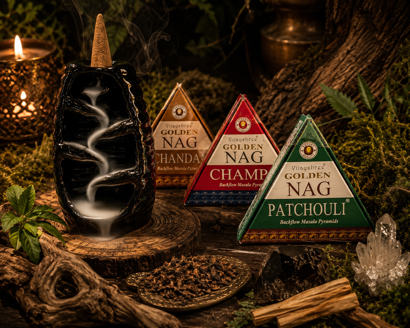 Rückflussräucherkegel-SET – Wurzel & Erde