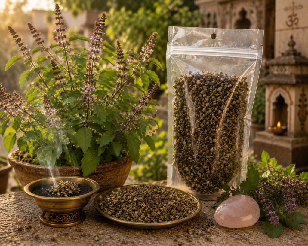 Tulsi – Indischer Basilikum – Schutz · Vertreibt Fremdenergien · Spirituelle Reinheit