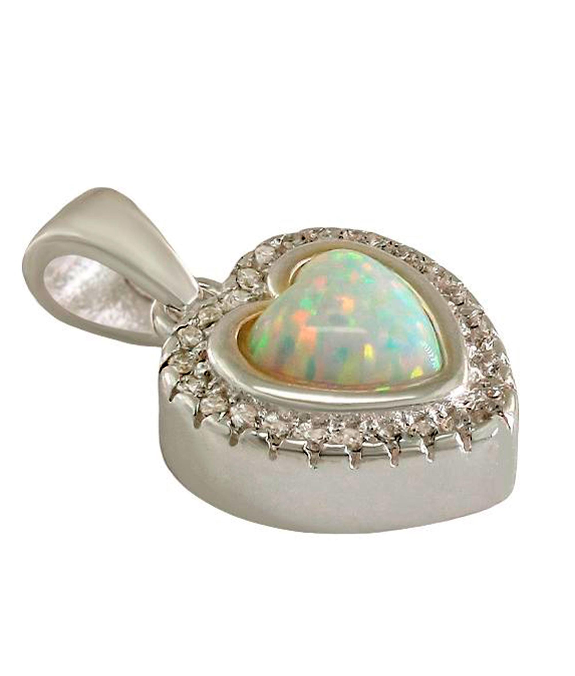Herzanhänger mit Opal & Zirkonia, 925er Silber | Symbol für Liebe, Licht und Verbundenheit – Bild 4