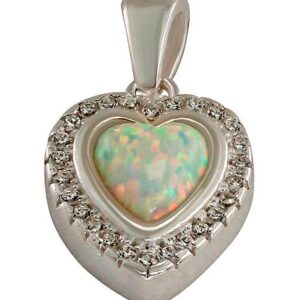 Herzanhänger mit Opal & Zirkonia, 925er Silber | Symbol für Liebe, Licht und Verbundenheit – Bild 5