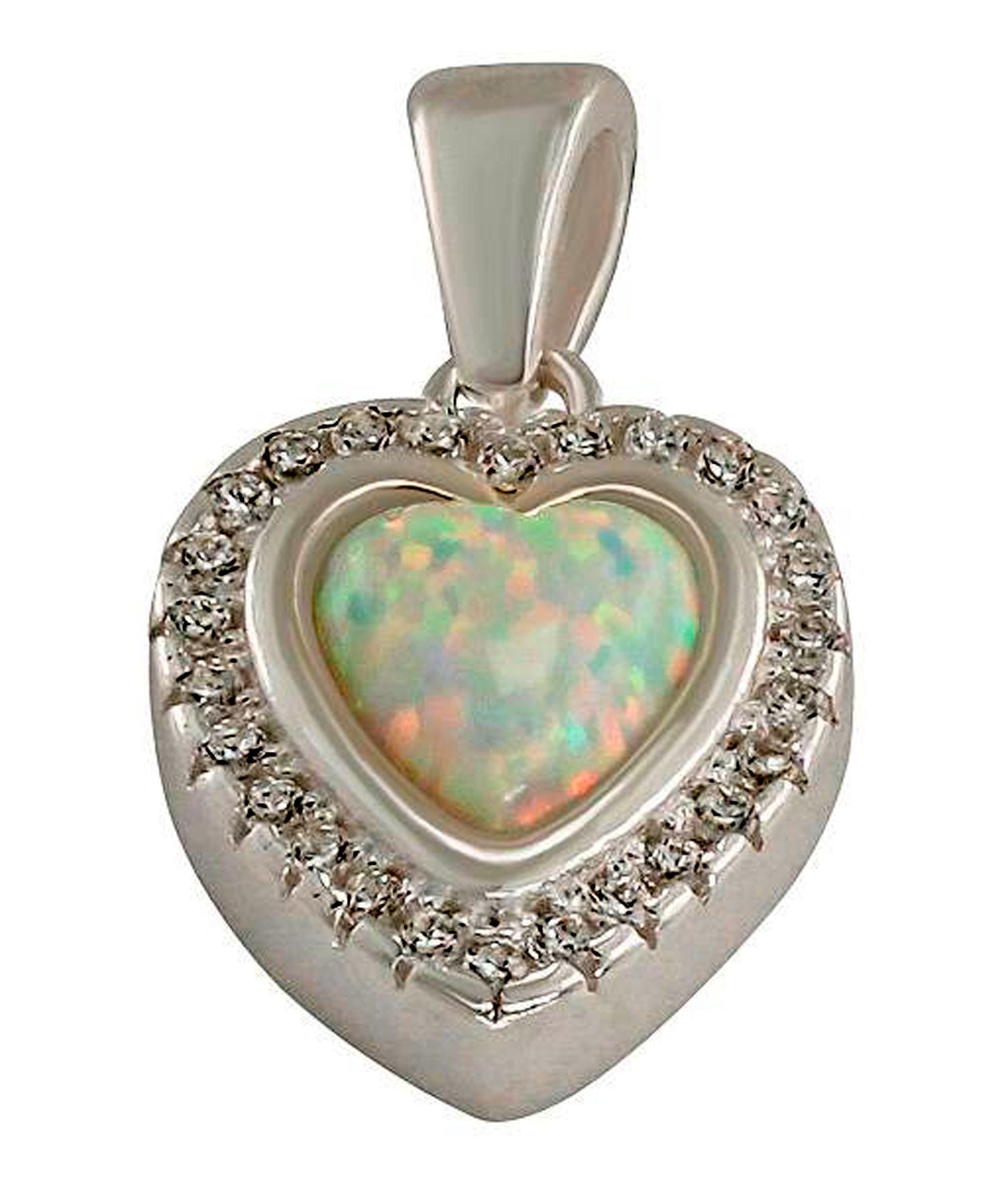 Herzanhänger mit Opal & Zirkonia, 925er Silber | Symbol für Liebe, Licht und Verbundenheit – Bild 5