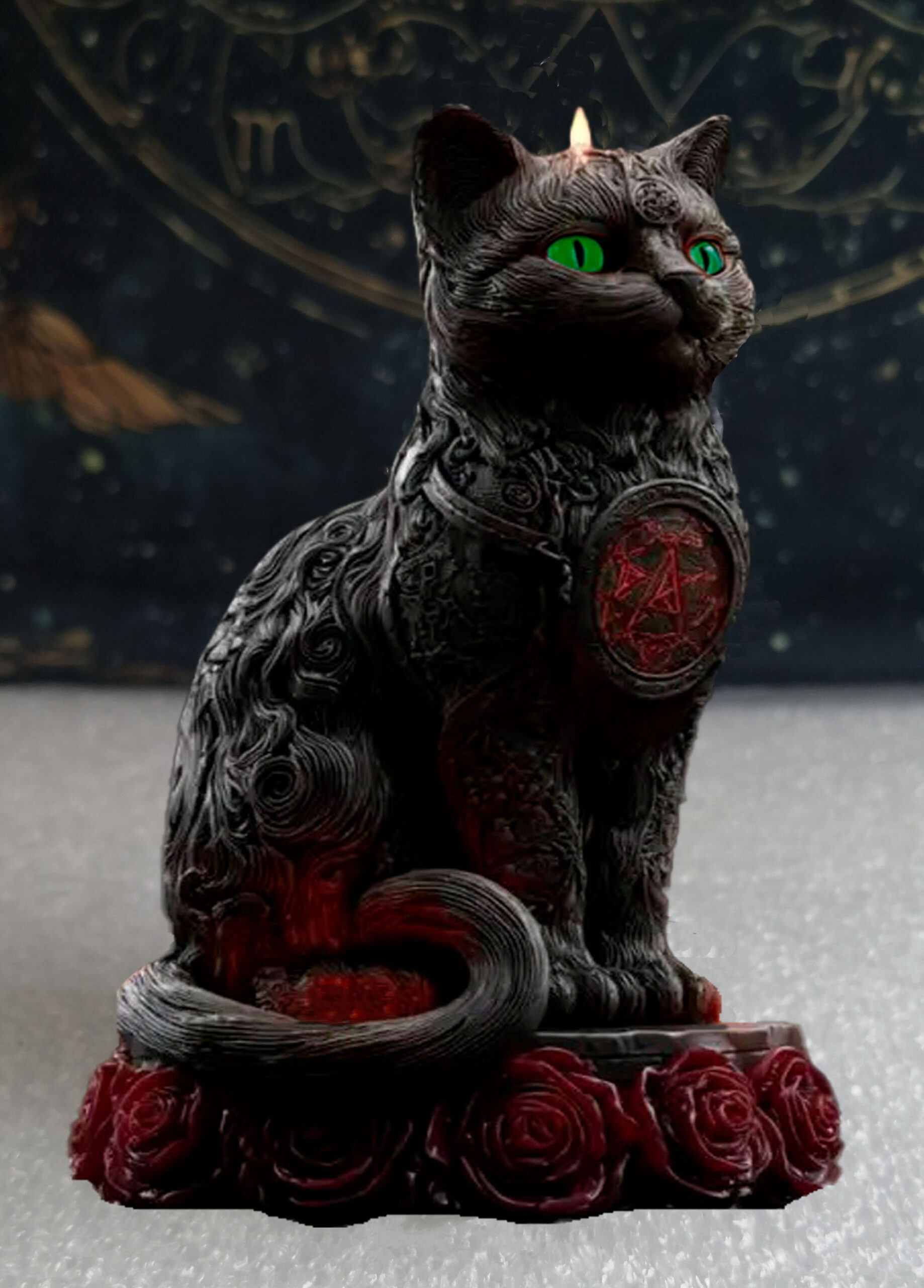 Zauberkatze „Rosalia“ – Hüterin des Herzens-Katze-auf-Rosen