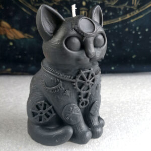 Zauberkatze „Runa“ – Hüterin der alten Zeichen-Katze-mit-Pentagramm