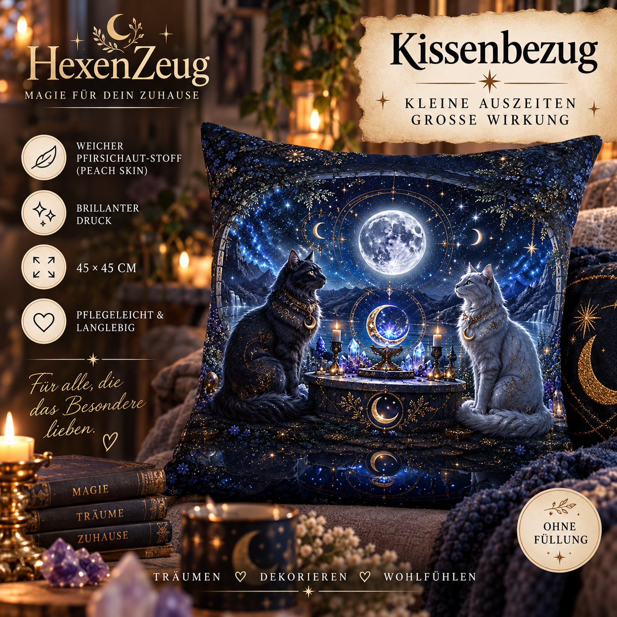 Kissenbezug „Altarkatzen“ 45 × 45 cm