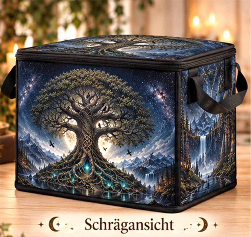 Große Aufbewahrungsbox „Weltenbaum“ 40 × 30 × 30 cm – exklusives Hexenzeug-Design