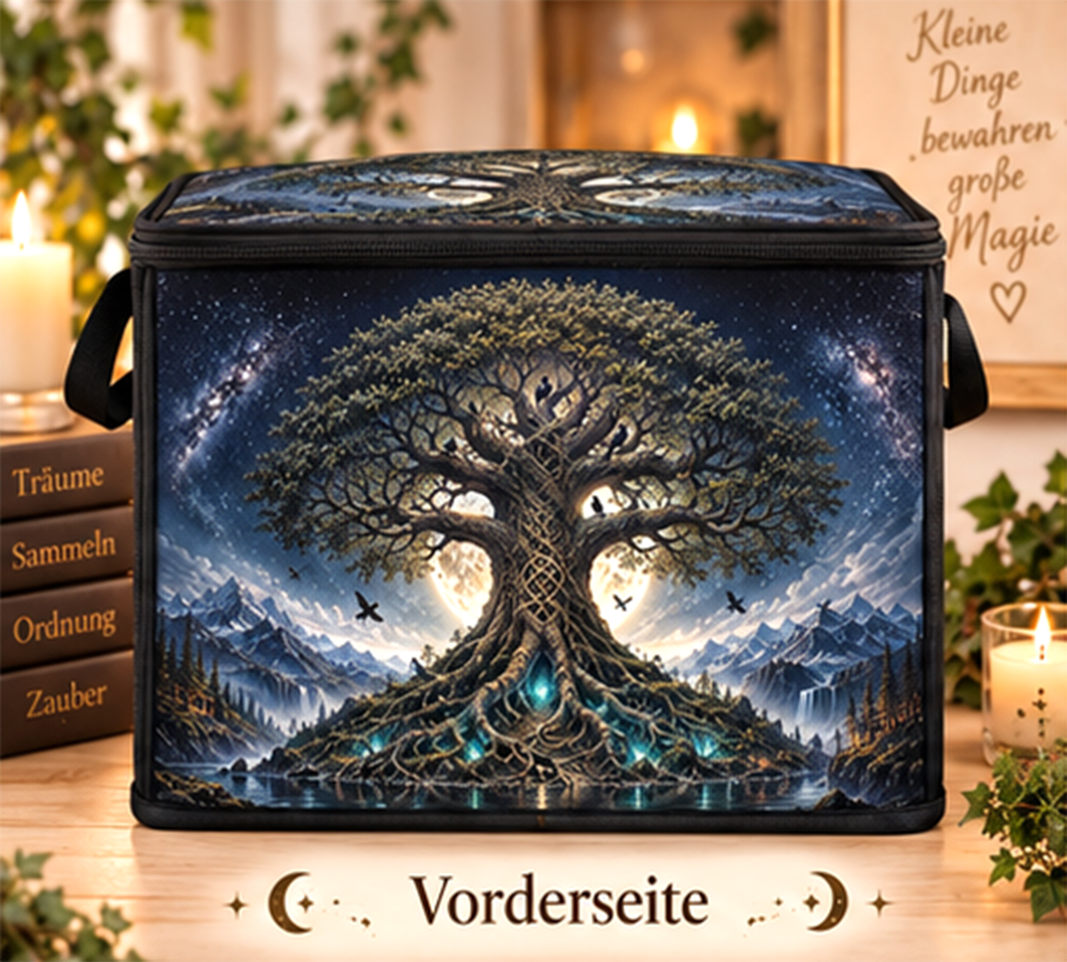 Große Aufbewahrungsbox „Weltenbaum“ 40 × 30 × 30 cm – exklusives Hexenzeug-Design – Bild 5