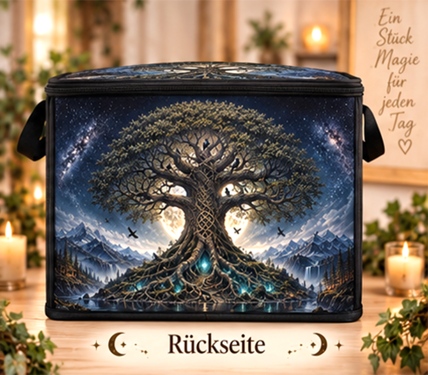 Große Aufbewahrungsbox „Weltenbaum“ 40 × 30 × 30 cm – exklusives Hexenzeug-Design – Bild 4