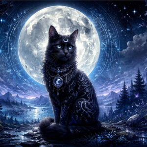 461-Duschtuch Mondkatze76x152cm