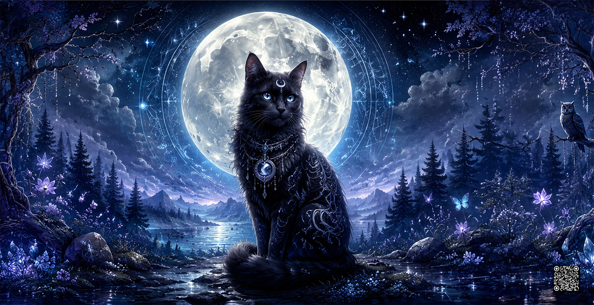 461-Duschtuch Mondkatze76x152cm