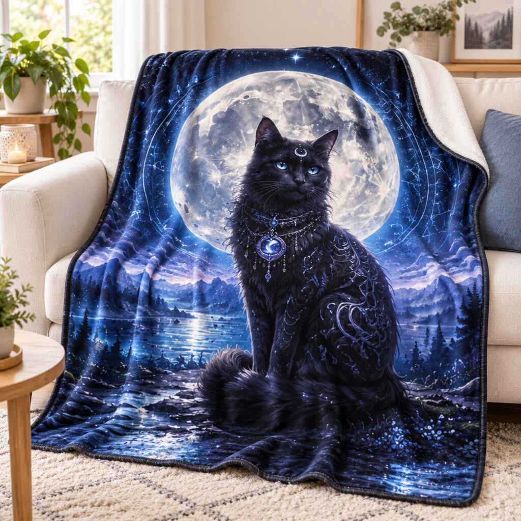 Kuscheldecke Mondkatze