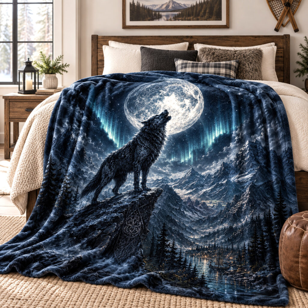 Kuscheldecke Wolf