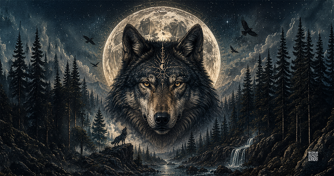 4401- Wolf im Mondschein Badetuch