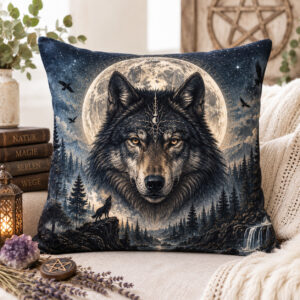 451-Kissenbezug mit Wolf 45x45