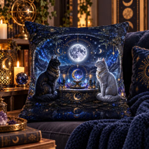 Zwei-Katzen im Mondschein