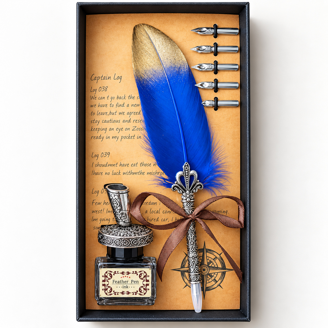 Schreibfederset 4210-blau-gold